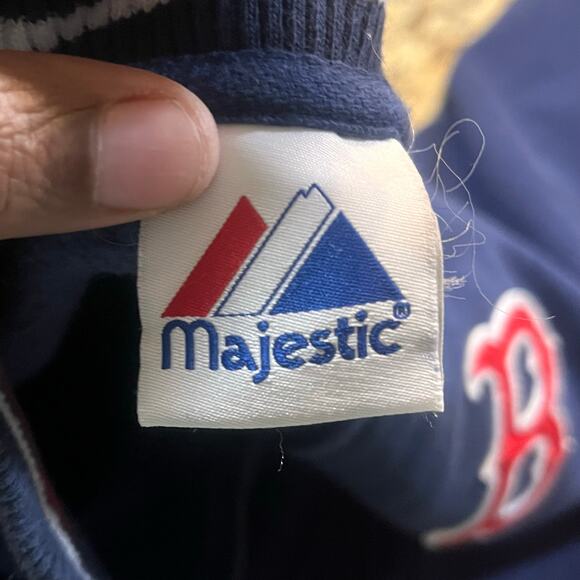 VTG Boston Red Sox Majestic Mens Large MLB Full Zip Sweatshirt Jacket Baseball - Picture 5 of 6